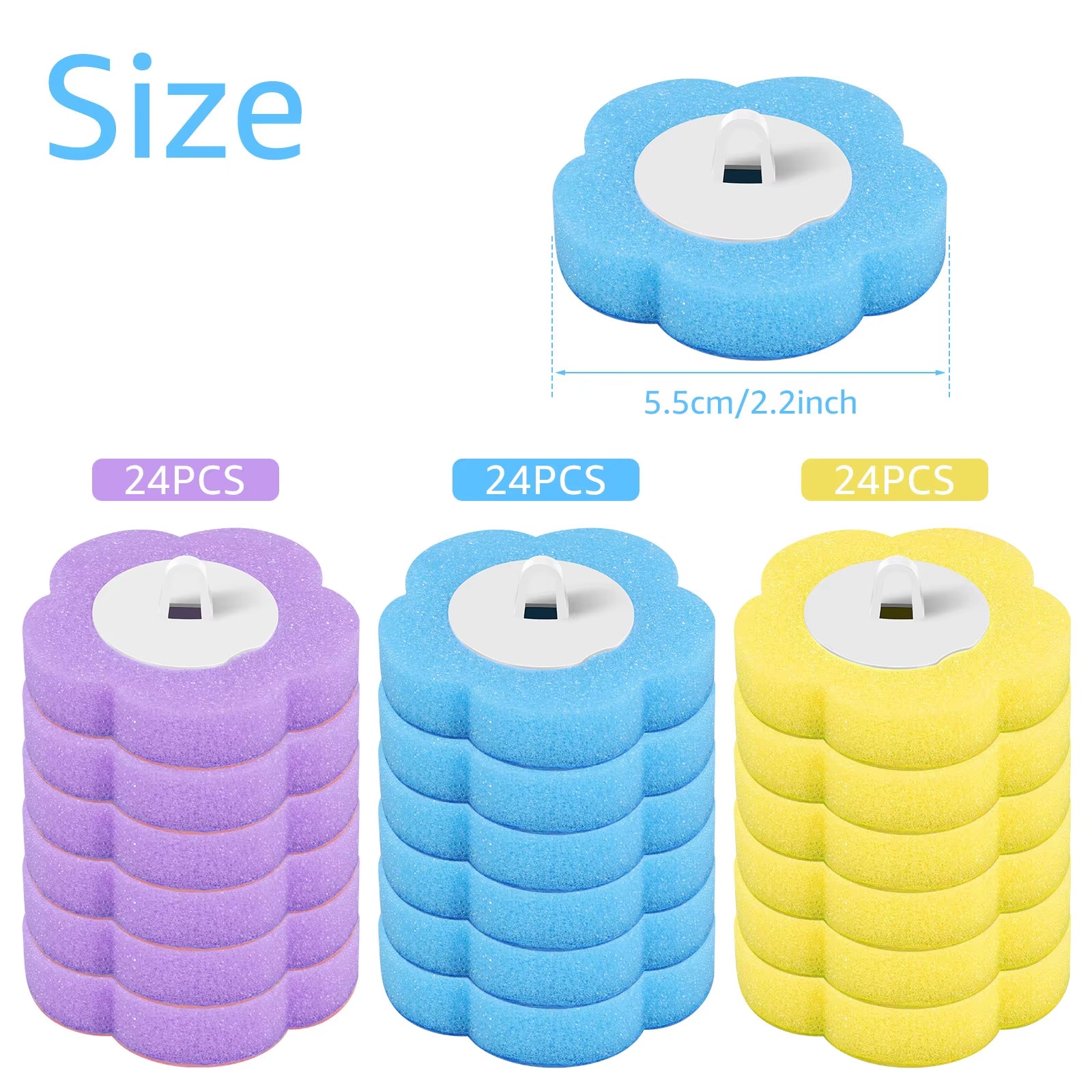 24/72Pcs Disposable Toilet Brush Long Handle Wall-Mounted Wc Cleaning Tool Kit with Replaceable Brush Head Bathroom Accessories